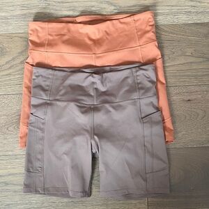 Athleta Women's Orange and Brown Stash 7” Shorts